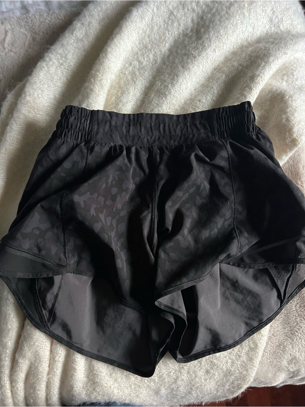 lululemon athletica Black Athletic Running Shorts with Subtle Print